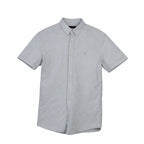 AllSaints Grey Cotton Slim Fit Button Down Shirt