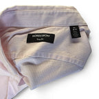 Nordstrom Trim Fit Pink Striped Button Down Dress Shirt Size 16.5 36/37