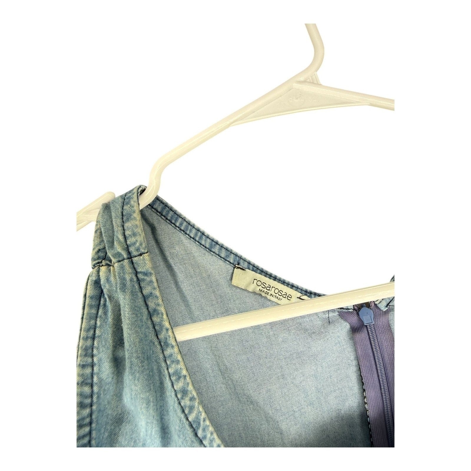 Rosarosae Made In Italy Blue Denim Sleeveless Maxi A-Line Dress