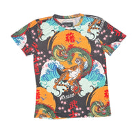 Reason Clothing Men's Dragon and Tiger All Over Print Graphic T-Shirt