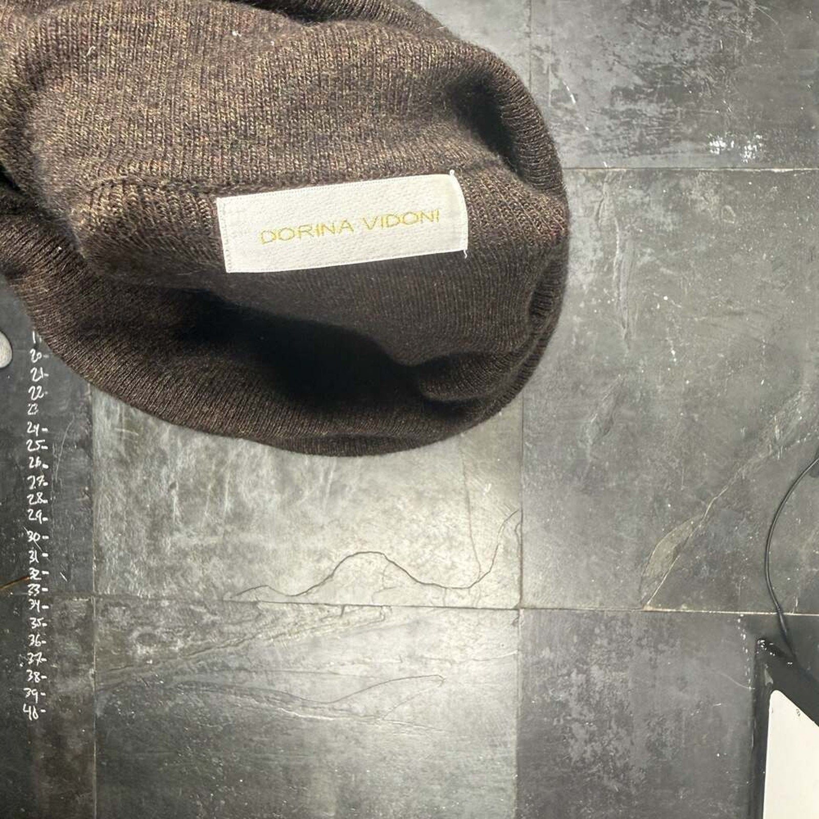 Dorina Vidoni Brown Angora Blend Knit Scarf