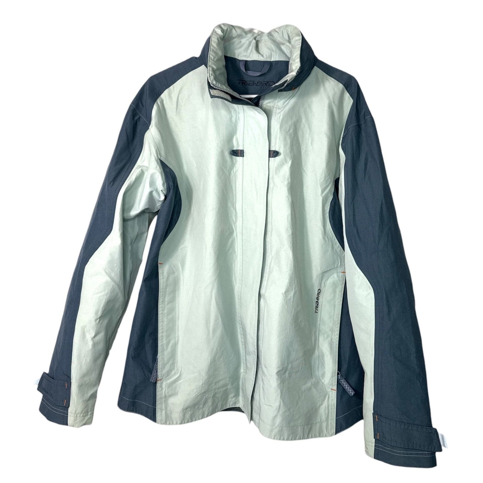 Tribord Women's Gray and Blue Waterproof Hooded Ski Jacket