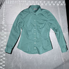New York & Company 7th Avenue Design Studio Teal Button Down Long Sleeve Shirt X