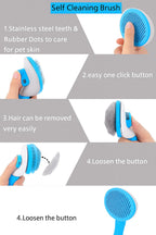 Self-Cleaning Dog & Cat Grooming Brush – Removes Loose Hair, Tangles & Undercoat – Easy Clean Button, Non-Slip Grip – Generic Deshedding Tool for All Breeds & Coats