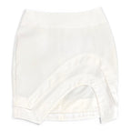 Arynk White Layered Curved Hem Mini Skirt Size M
