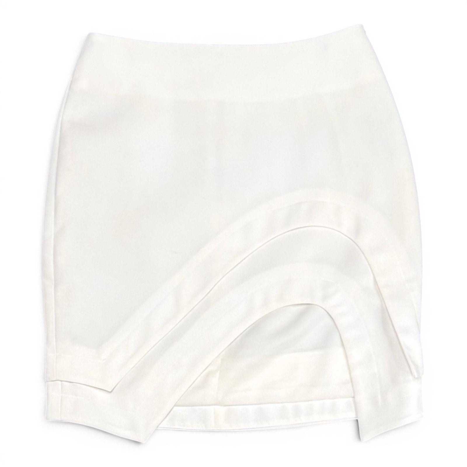 Arynk White Layered Curved Hem Mini Skirt Size M