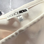 Fashion Nova White One Shoulder Cutout Belted Midi Dress Size S