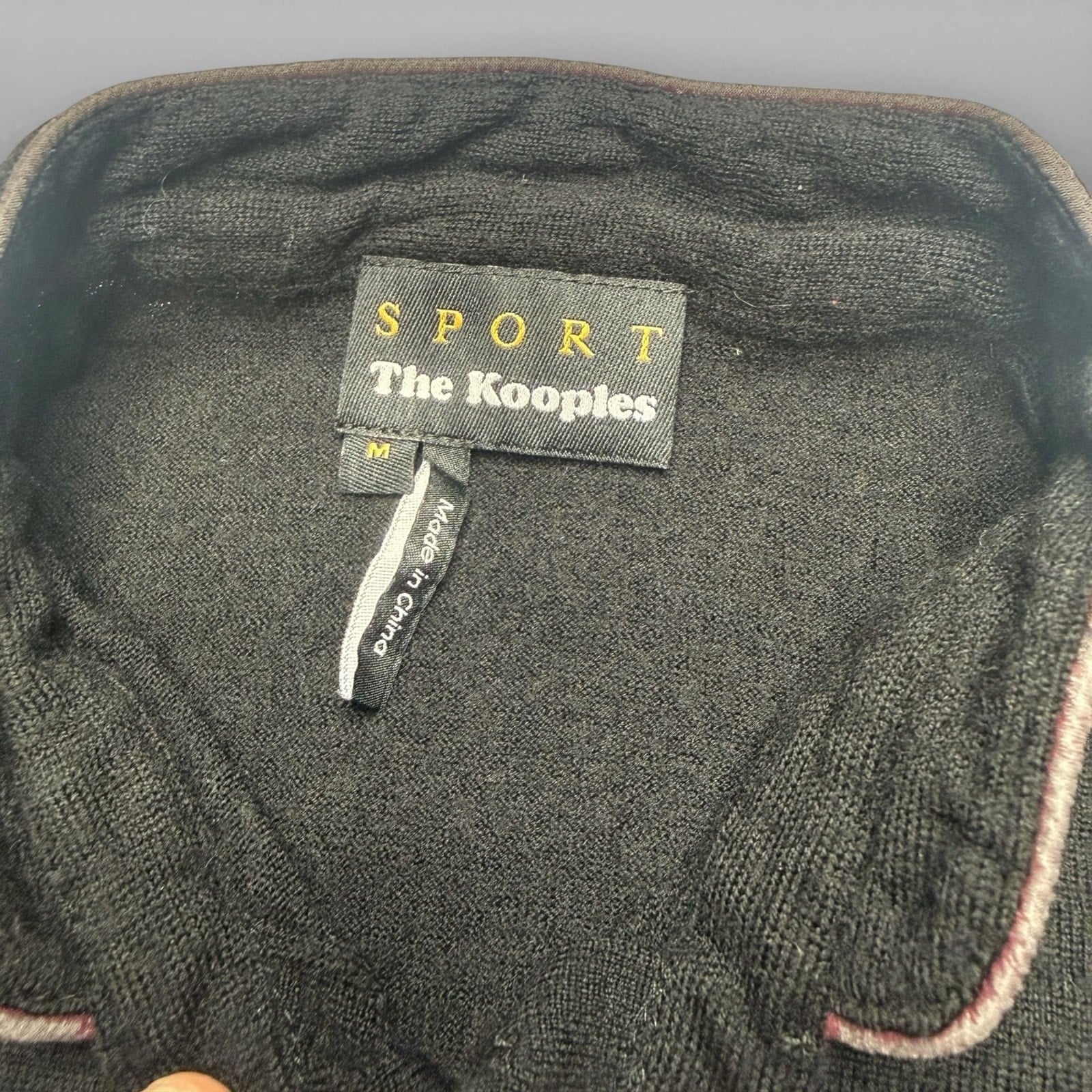 The Kooples Sport Men's Black Long Sleeve Knit Henley Sweater