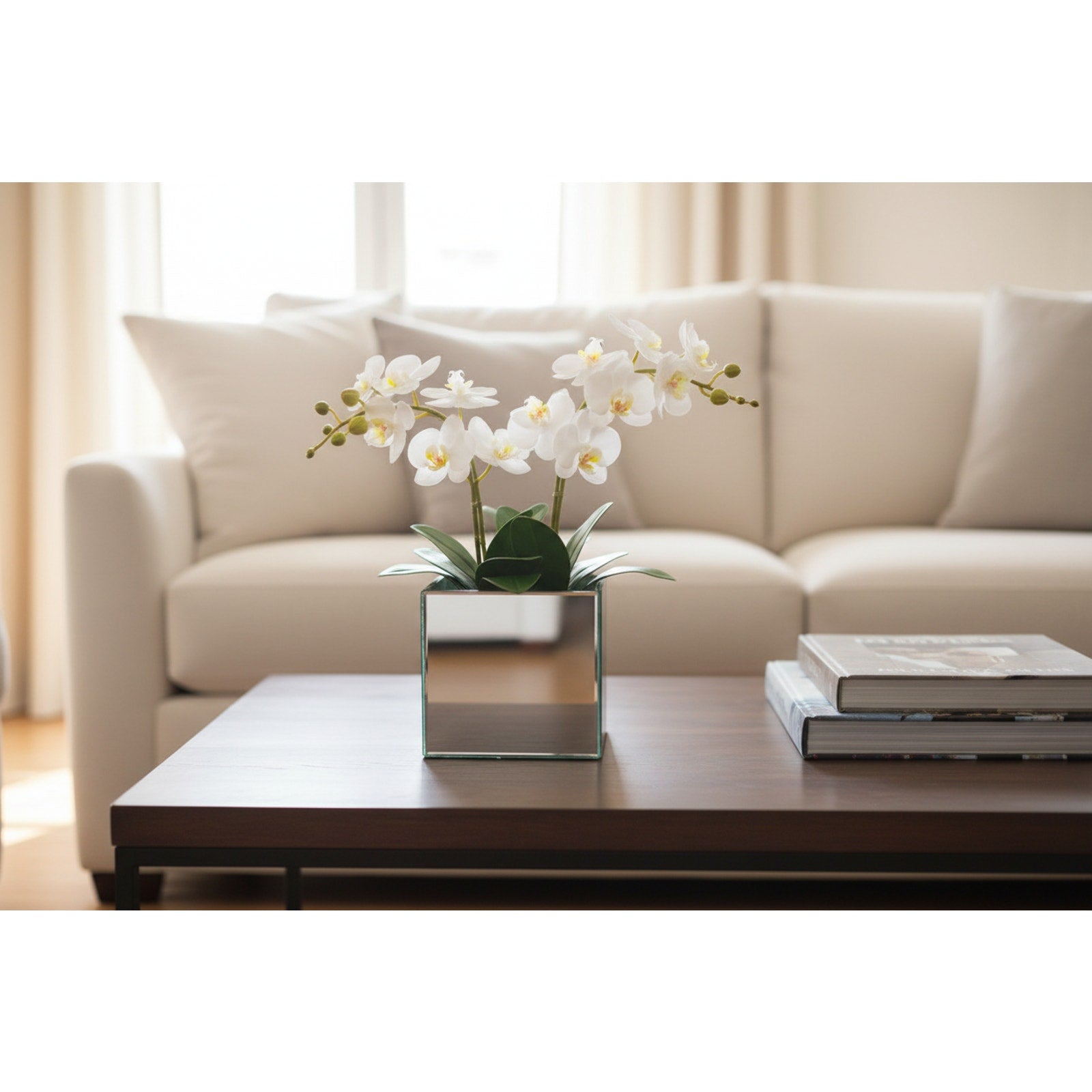 4 Pack 5” Mirror Glass Cube Vases | Wedding Table Centerpieces | Modern Reflective Floral Boxes