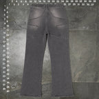 Blue Asphalt Star Back Pocket Flare Jeans Size L