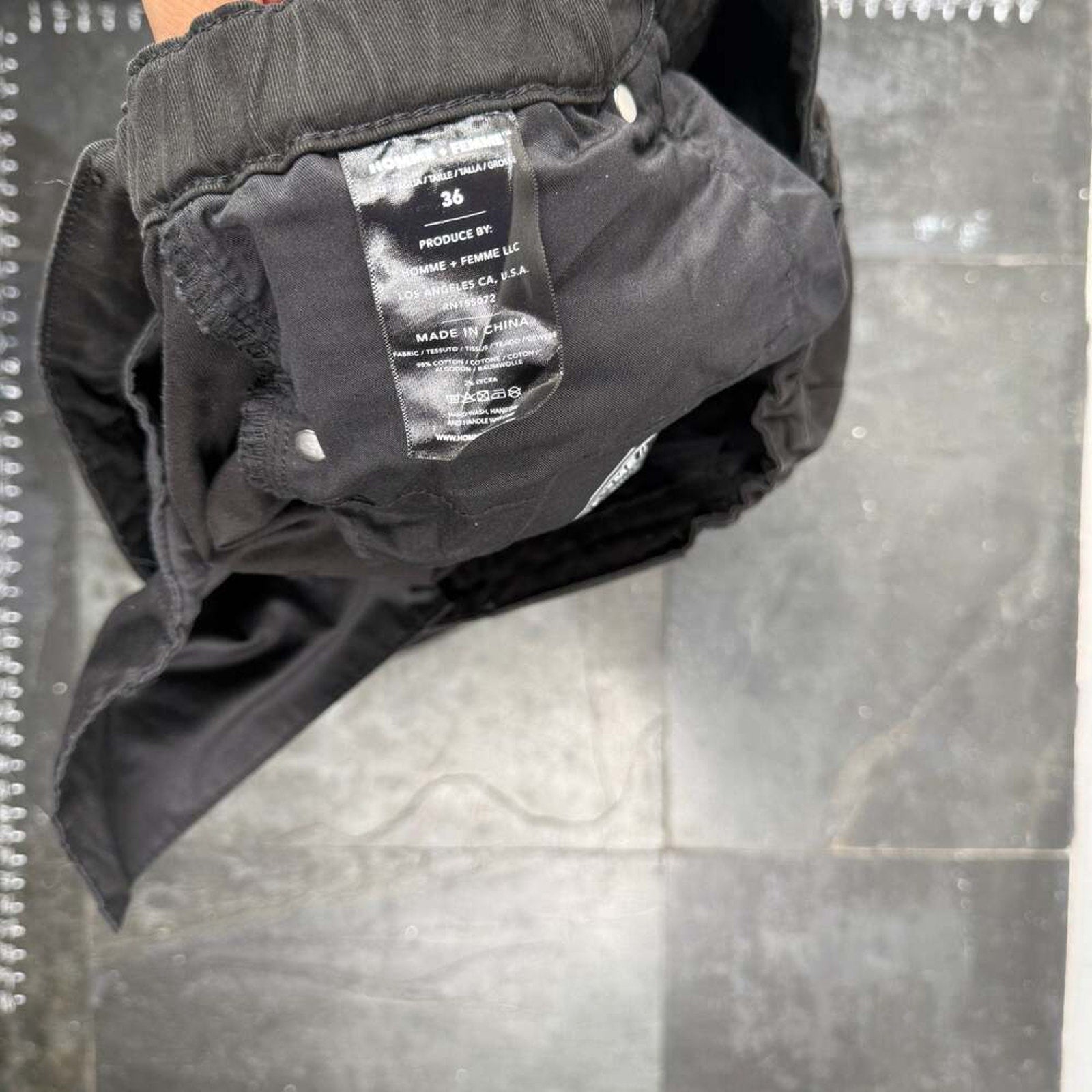 Homme + Femme Black Multi-Pocket Cargo Pants Size 36