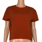 Acne Studios Red and Brown Wavy Textured Knit Short Sleeve T-Shirt