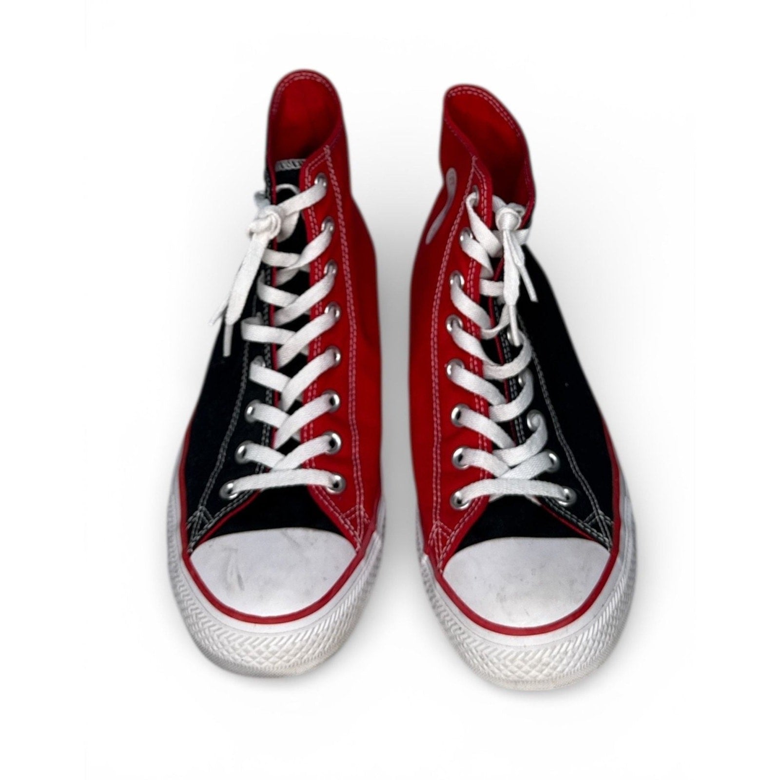 Converse Chuck Taylor All Star Colorblock High Top Sneakers Red and Black