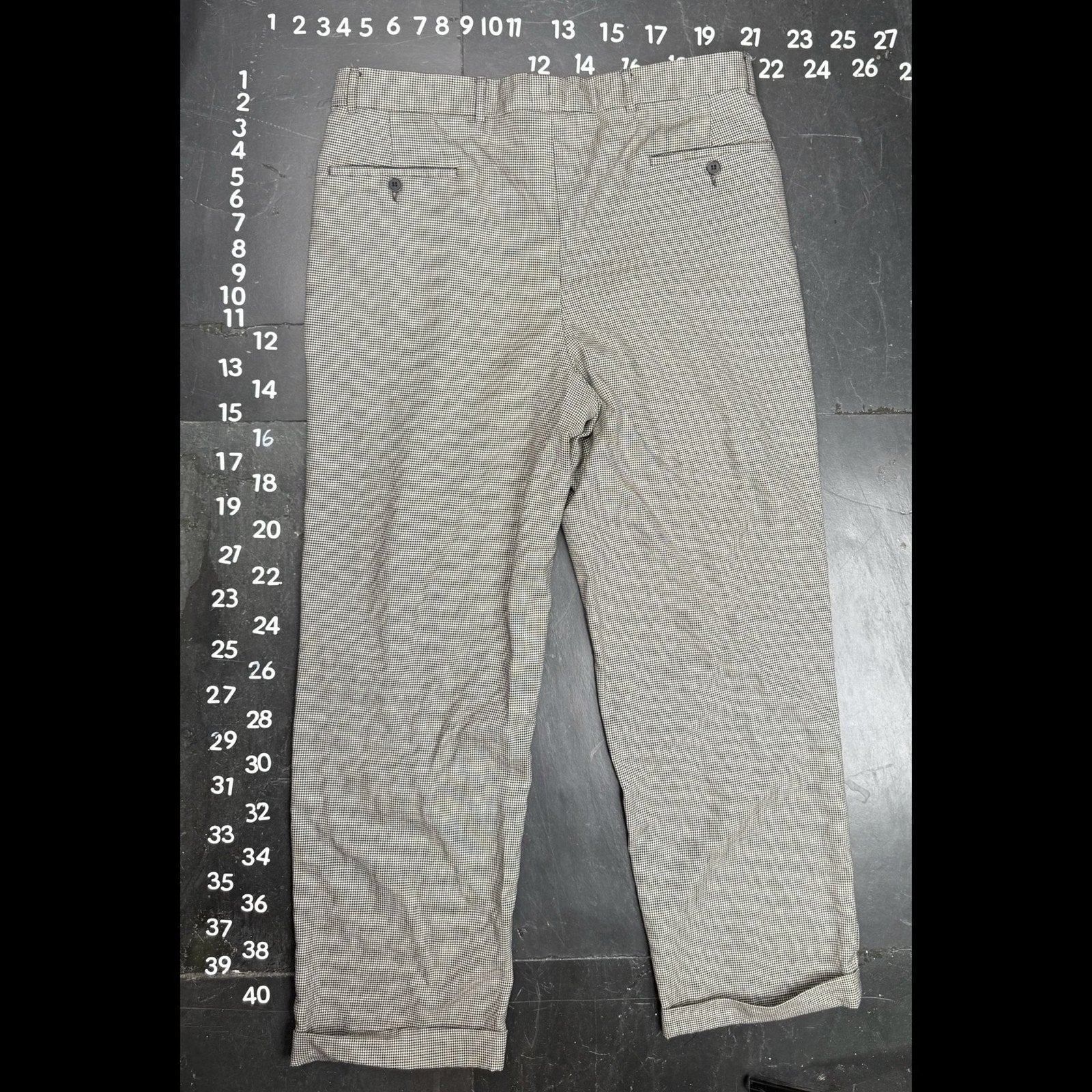 Saks Fifth Avenue Men's Pleated 100% Wool Micro-Check Trousers Size 35x28