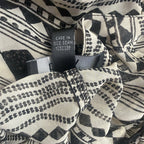 BCX Cold Shoulder Geometric Print Smocked Blouse