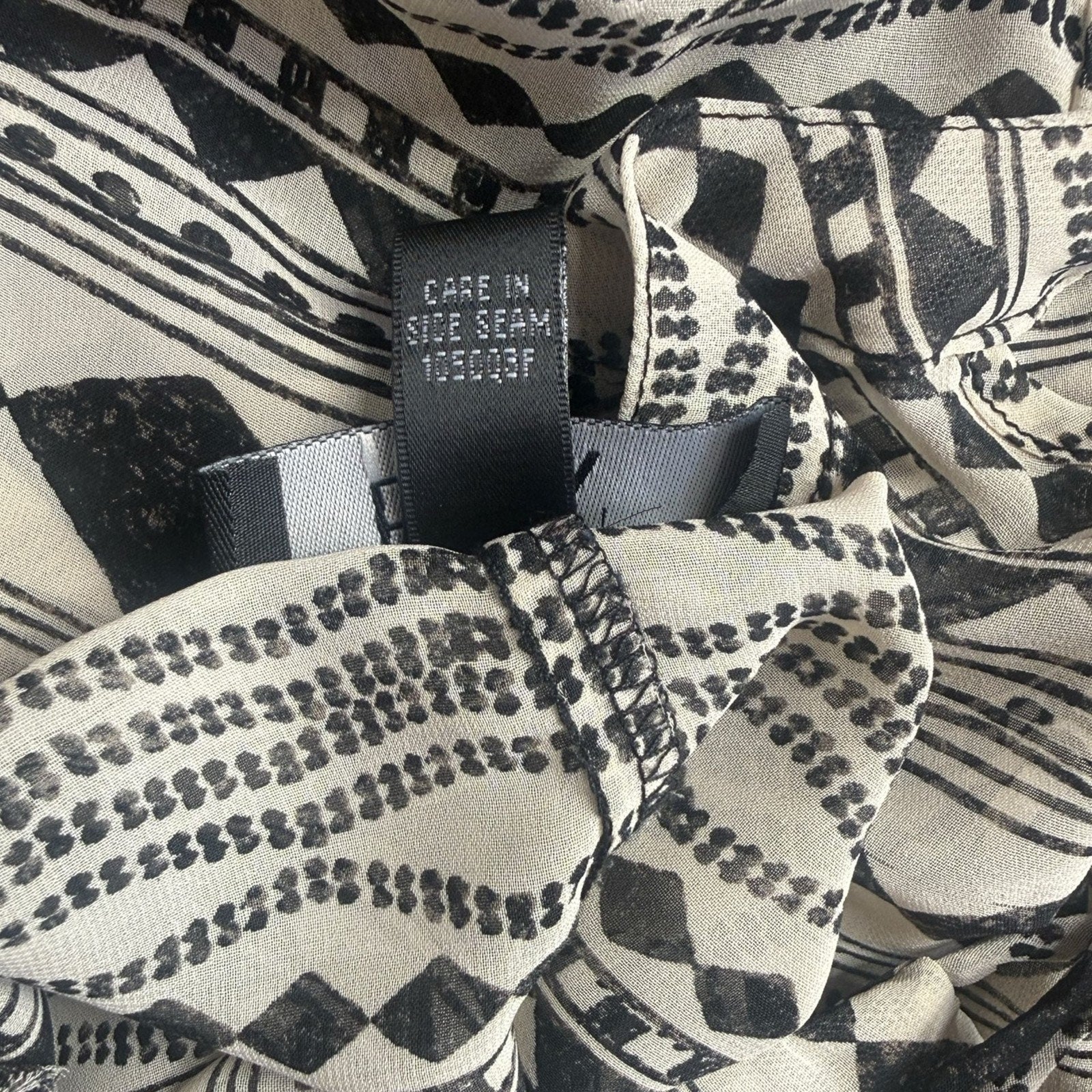 BCX Cold Shoulder Geometric Print Smocked Blouse