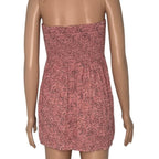 The Nines by HATCH Pink Ditsy Floral Smocked Strapless Tube Top Mini Dress Size