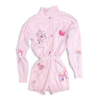 Fashion Nova Sweetest Memories Cable Knit Romper Pink Size L