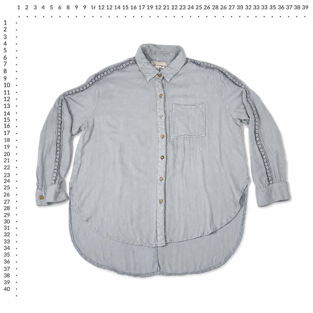 Vintage Havana Women's Gray Button Down Shirt Size M