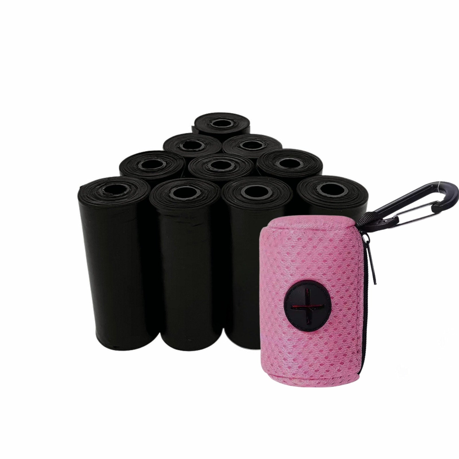 Dog Poop Bags with Dispenser – 150 Count Leak-Proof Pet Waste Bags, 10 Refill Rolls, Unscented & Tear-Resistant – Includes Fabric Cylinder or Plastic Bone Dispenser