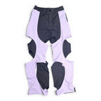 Lavender and Black Two-Tone Cut-Out Techwear Pants Fashion Trousers Size S