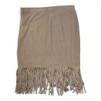 Bajee Collection Faux Suede Fringe Hem Skirt Size L