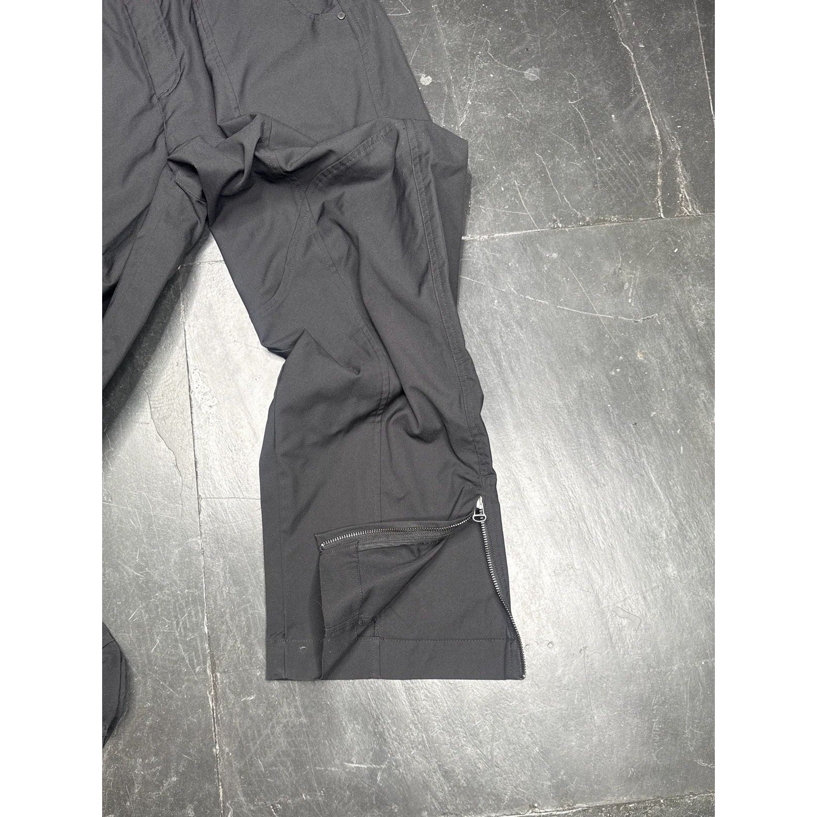 Zara Black Technical Utility Pants with Ankle Zips Size 32