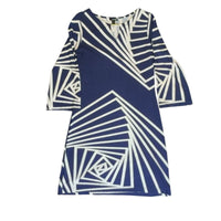 Forever 21 Geometric Optical Illusion Mini Dress Navy Blue 3/4 Sleeve Size S