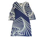 Forever 21 Geometric Optical Illusion Mini Dress Navy Blue 3/4 Sleeve Size S