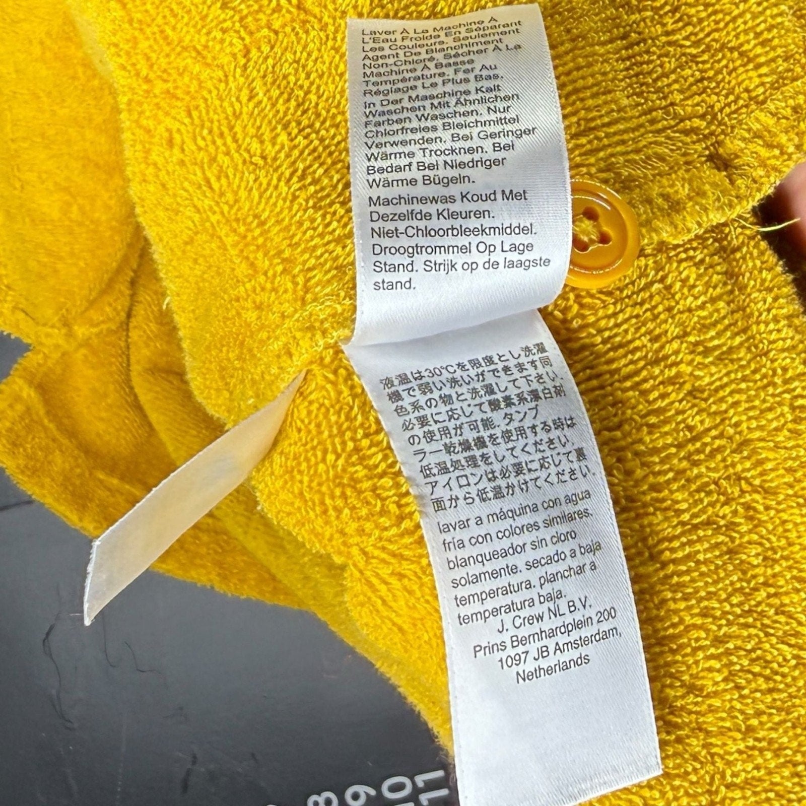 J.Crew Short-Sleeve Terry Cloth Dock Shirt Yellow Size XL J.Crew