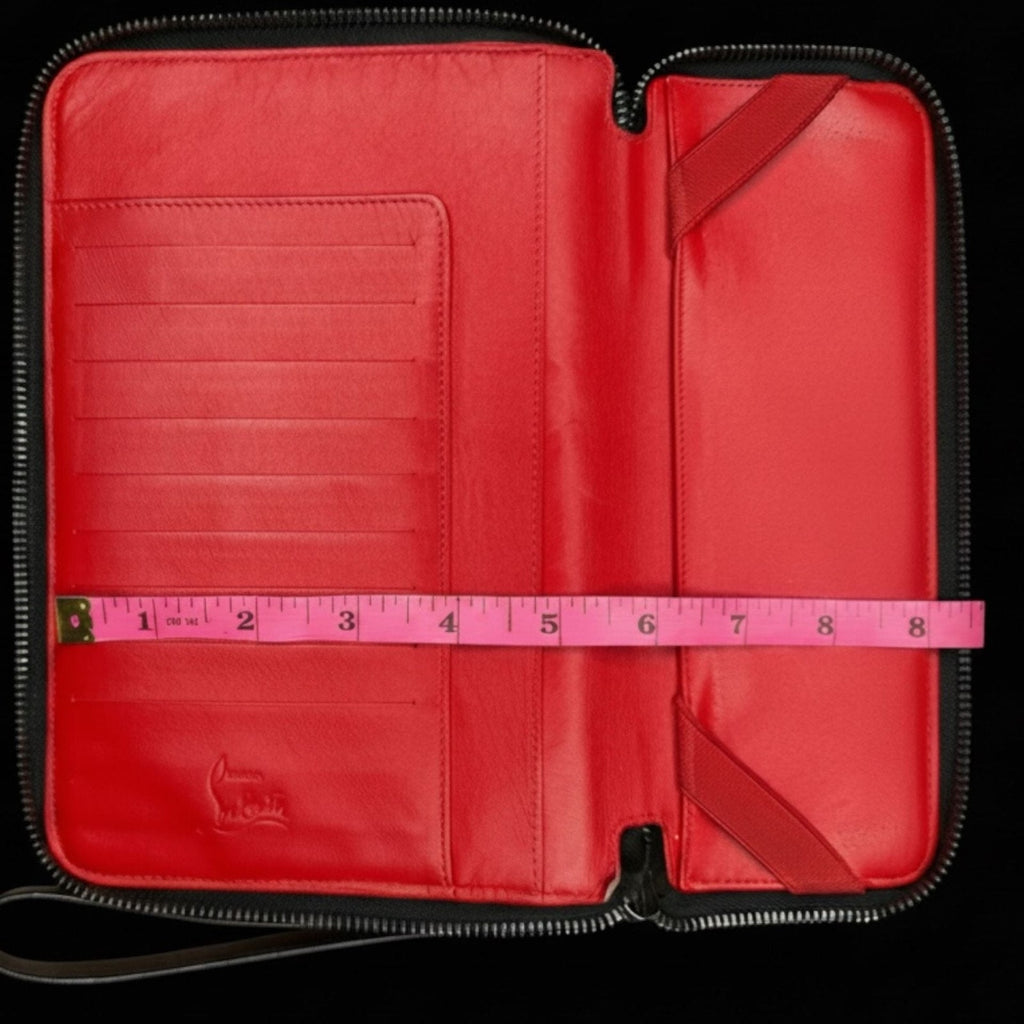 Christian Louboutin Black Spiked Leather Tablet Case Clutch