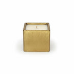 Vanilla Sandalwood Candle – Gold Cube Vessel, Luxury Scent The Room Collective