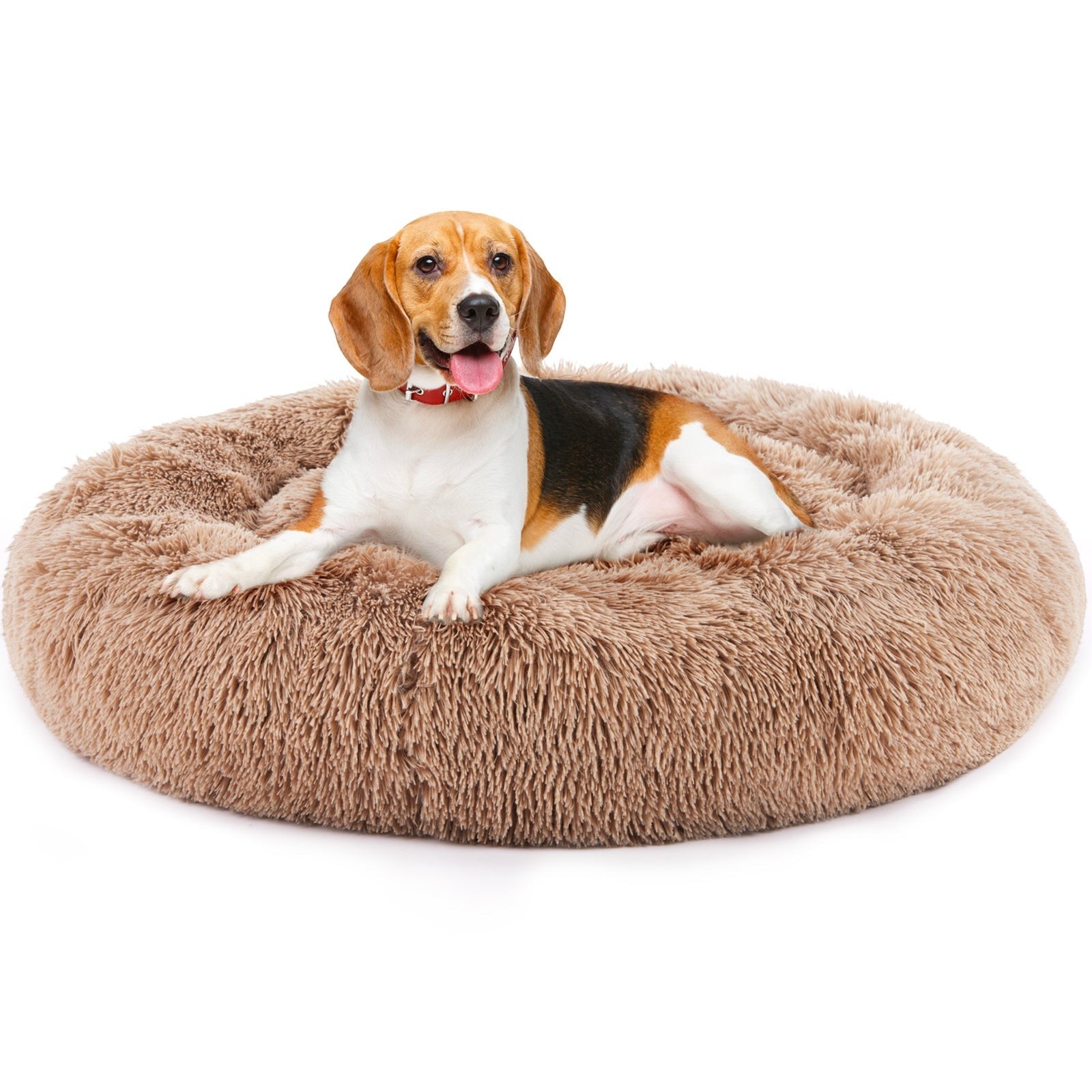 Plush Round Donut Pet Bed for Dogs & Cats – Raised-Rim Cuddle Bed - The Room Collective