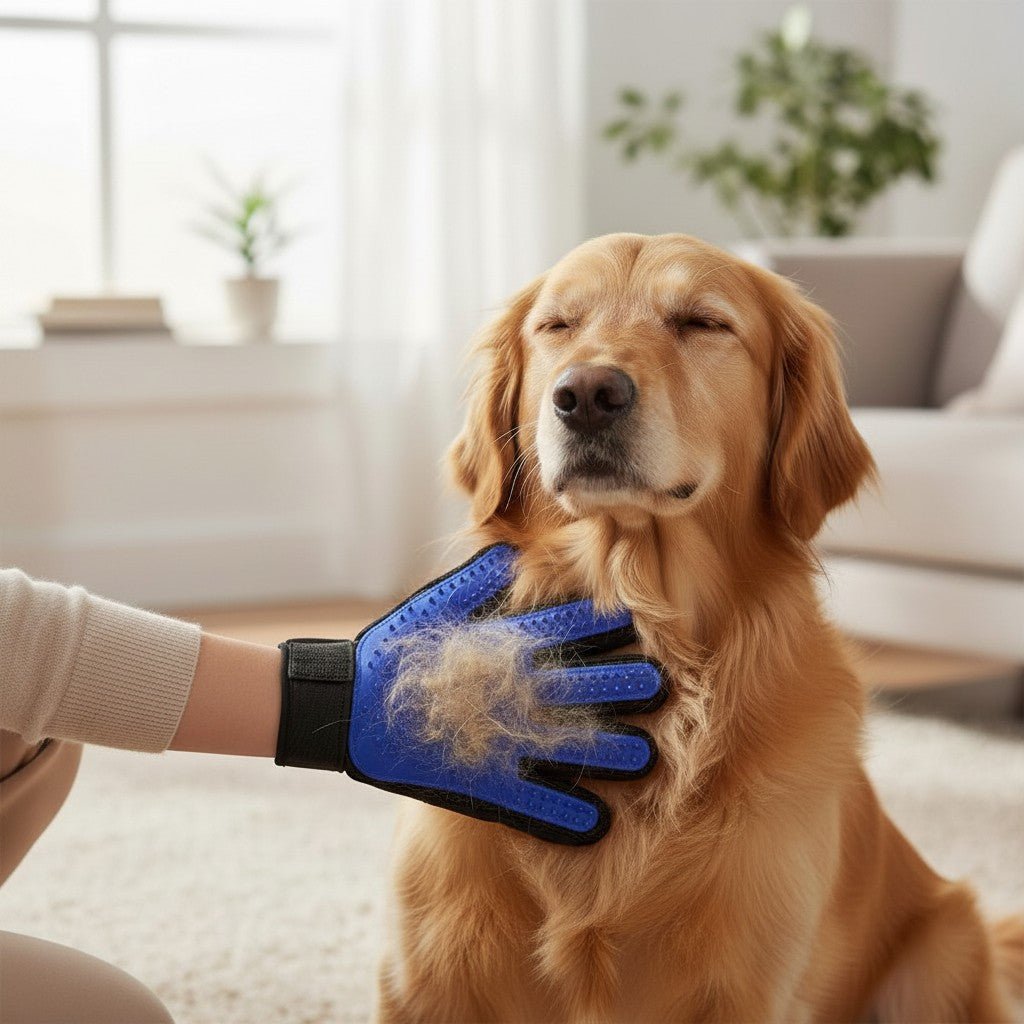 The Room Collective Pet Grooming Gloves, Right Hand Deshedding Mitts with Soft Silicone Tips for Dogs and Cats, Blue (Copy) - The Room Collective
