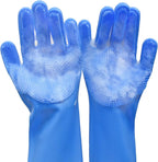 Pink Silicone Dog Grooming Gloves – Deshedding, Bath & Massage Pair - The Room Collective