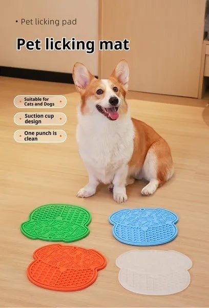 Dog & Cat Lick Mat with Suction Cups – Slow Feeder for Treats and Bath Time - The Room Collective