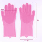 Pink Silicone Dog Grooming Gloves – Deshedding, Bath & Massage Pair - The Room Collective