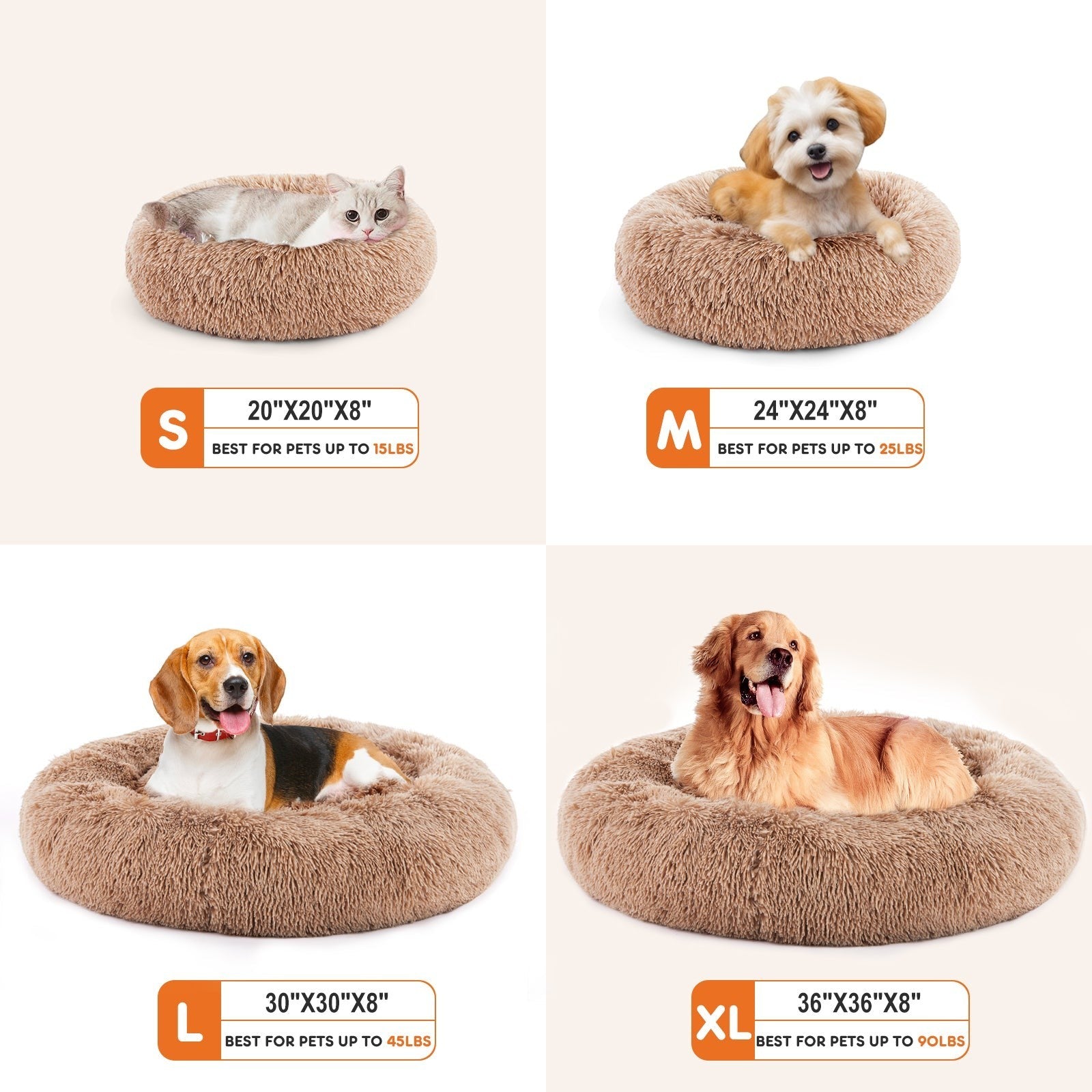Plush Round Donut Pet Bed for Dogs & Cats – Raised-Rim Cuddle Bed - The Room Collective