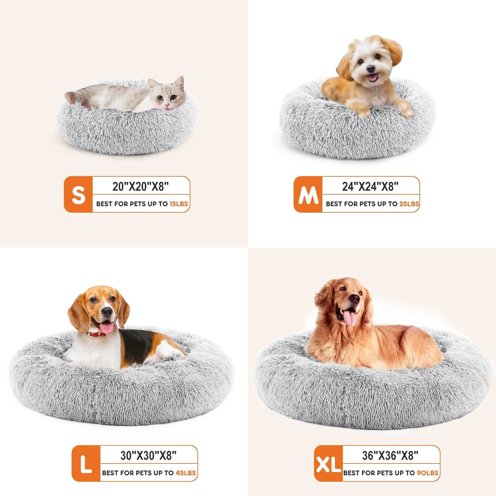 Plush Round Donut Pet Bed for Dogs & Cats – Raised-Rim Cuddle Bed - The Room Collective