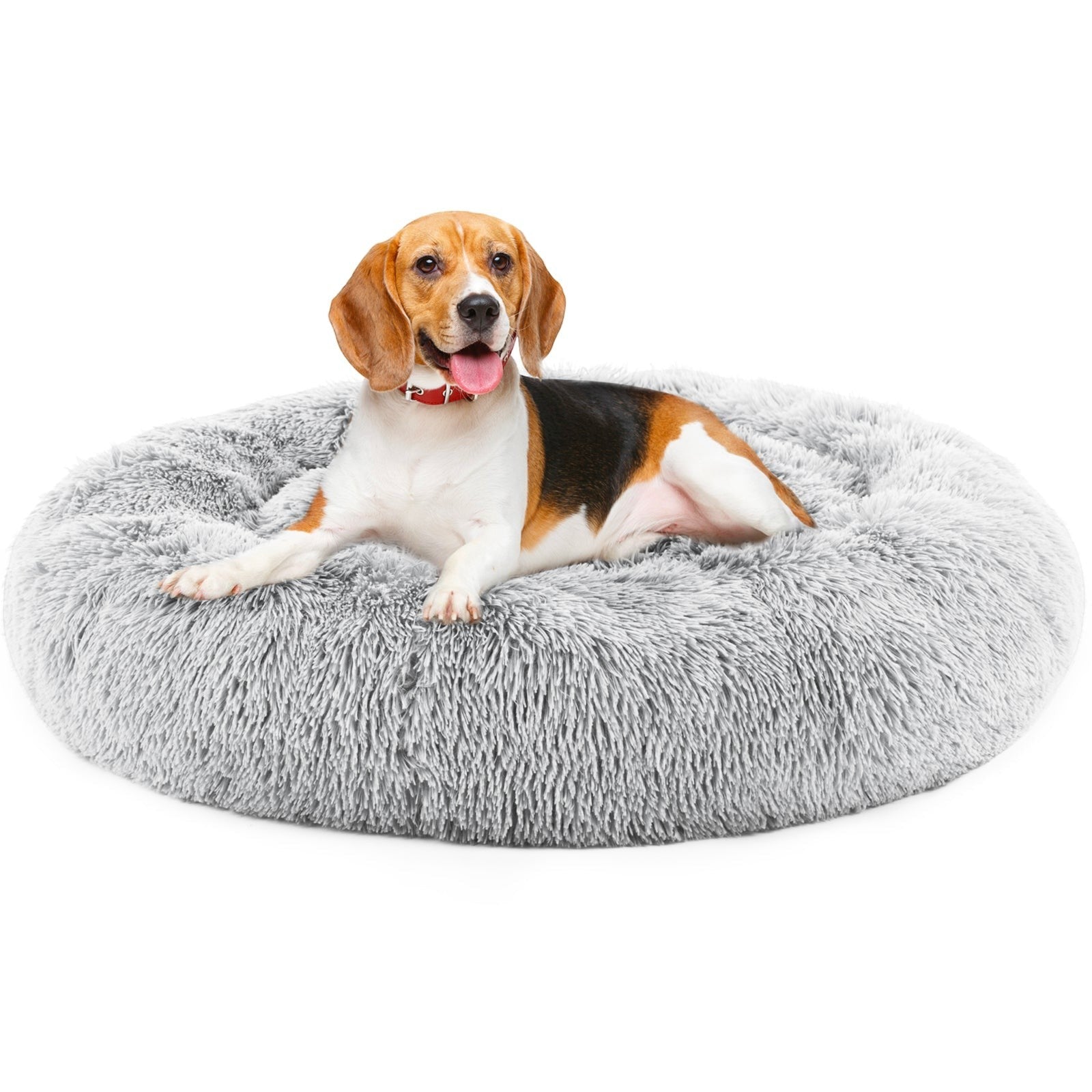 Plush Round Donut Pet Bed for Dogs & Cats – Raised-Rim Cuddle Bed - The Room Collective