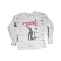 The Room Collective Post Malone Hollywood's Bleeding Runaway Tour 2020 tie-dye long sleeve shirt in white and purple, size Large.