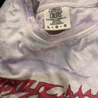 The Room Collective Post Malone Runaway Tour 2020 tie-dye long sleeve shirt in purple and white, size Large. Features Comfort Colors heavyweight garment-dyed cotton.